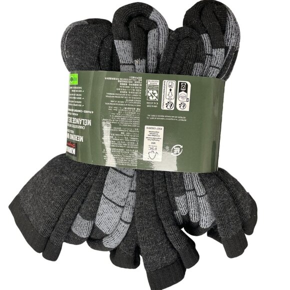 NEW Kirkland Signature Men's Merino Wool Blend Full Cushion Socks 4-Pack  Black - Picture 1 of 4